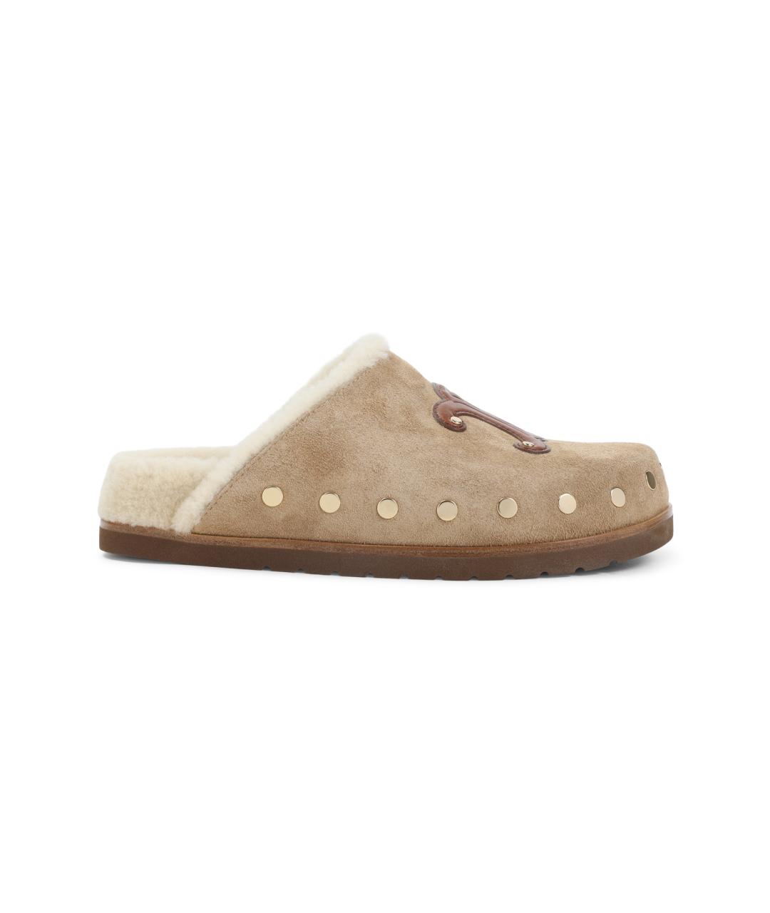 CELINE Бежевые замшевые мюли, фото 1