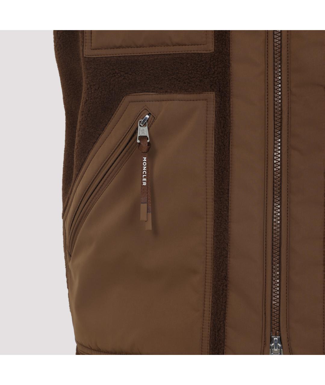 MONCLER Коричневый полиэстеровый жилет, фото 4