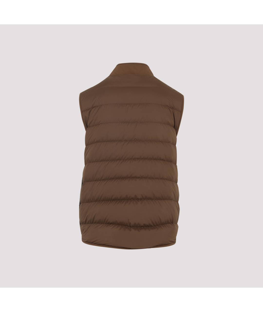 MONCLER Коричневый полиэстеровый жилет, фото 3