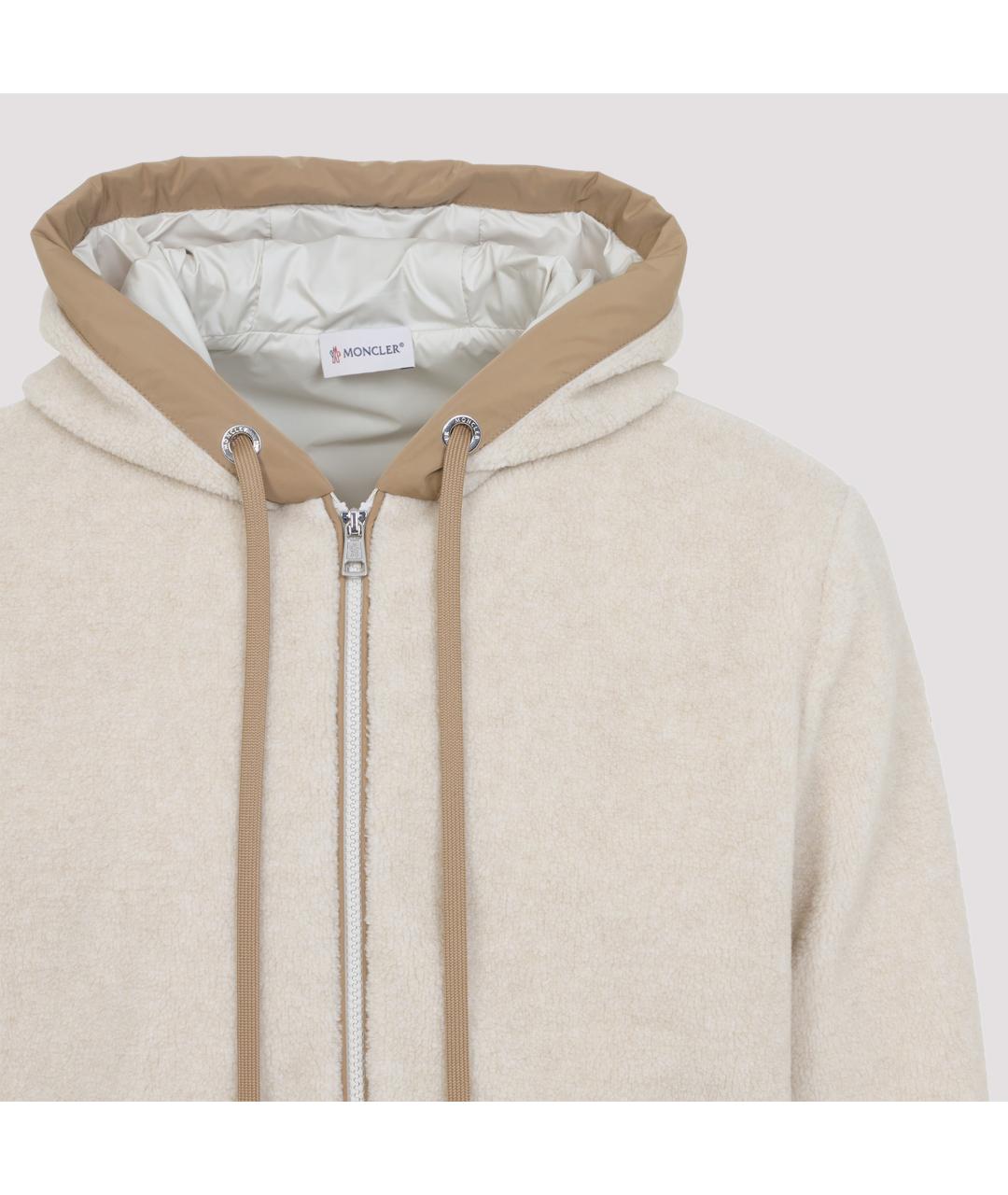 MONCLER Бежевая полиэстеровая куртка, фото 4