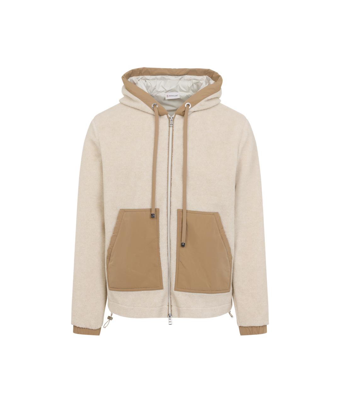 MONCLER Бежевая полиэстеровая куртка, фото 1