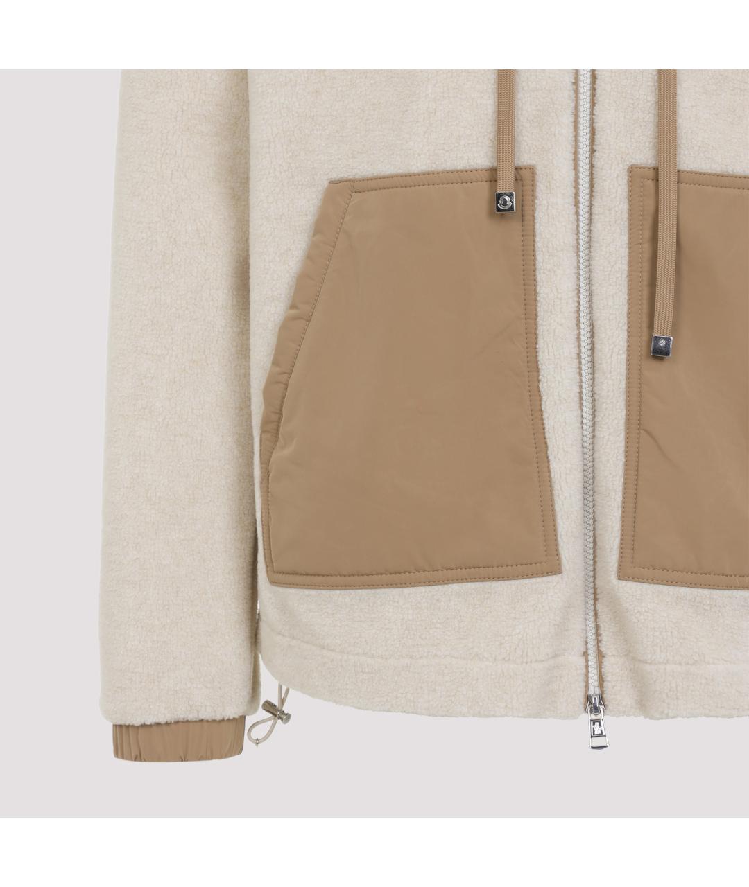 MONCLER Бежевая полиэстеровая куртка, фото 3