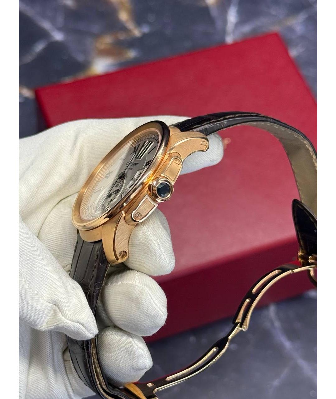 CARTIER Черные часы из розового золота, фото 7