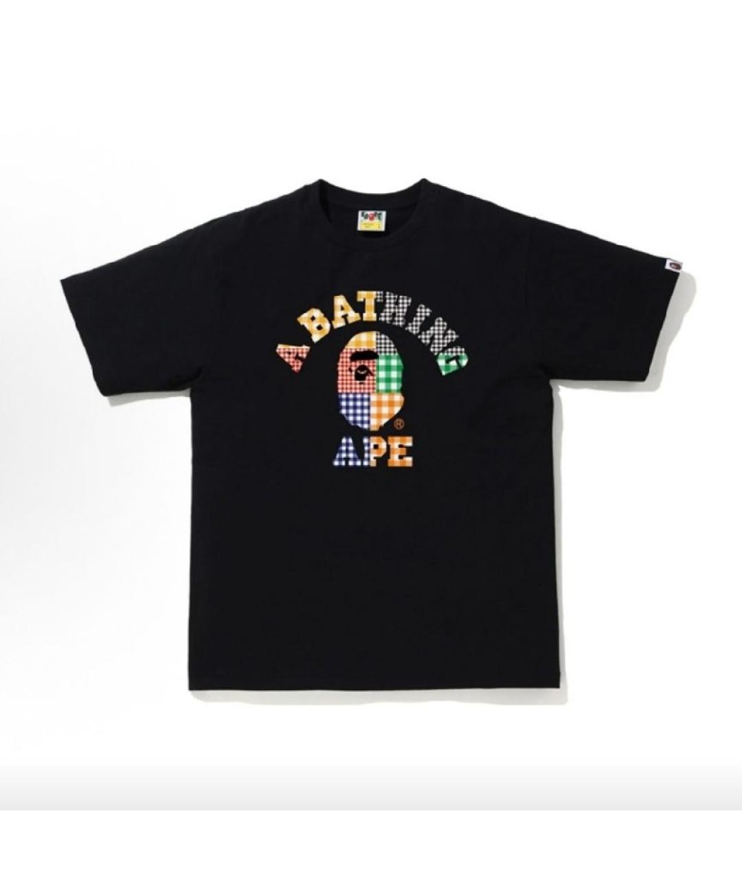 A BATHING APE Черная хлопковая футболка, фото 3