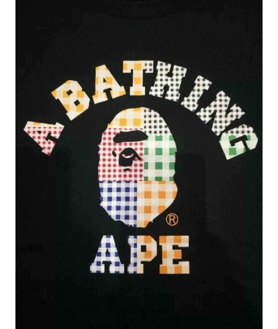 A BATHING APE Черная хлопковая футболка, фото 2