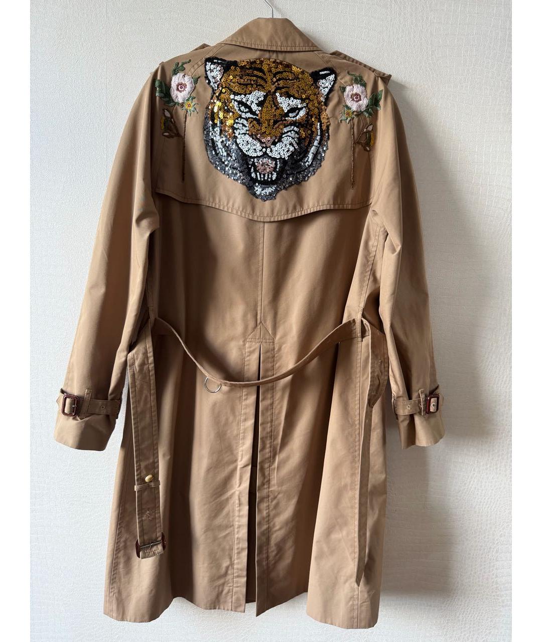 GUCCI Коричневый хлопковый тренч/плащ, фото 2