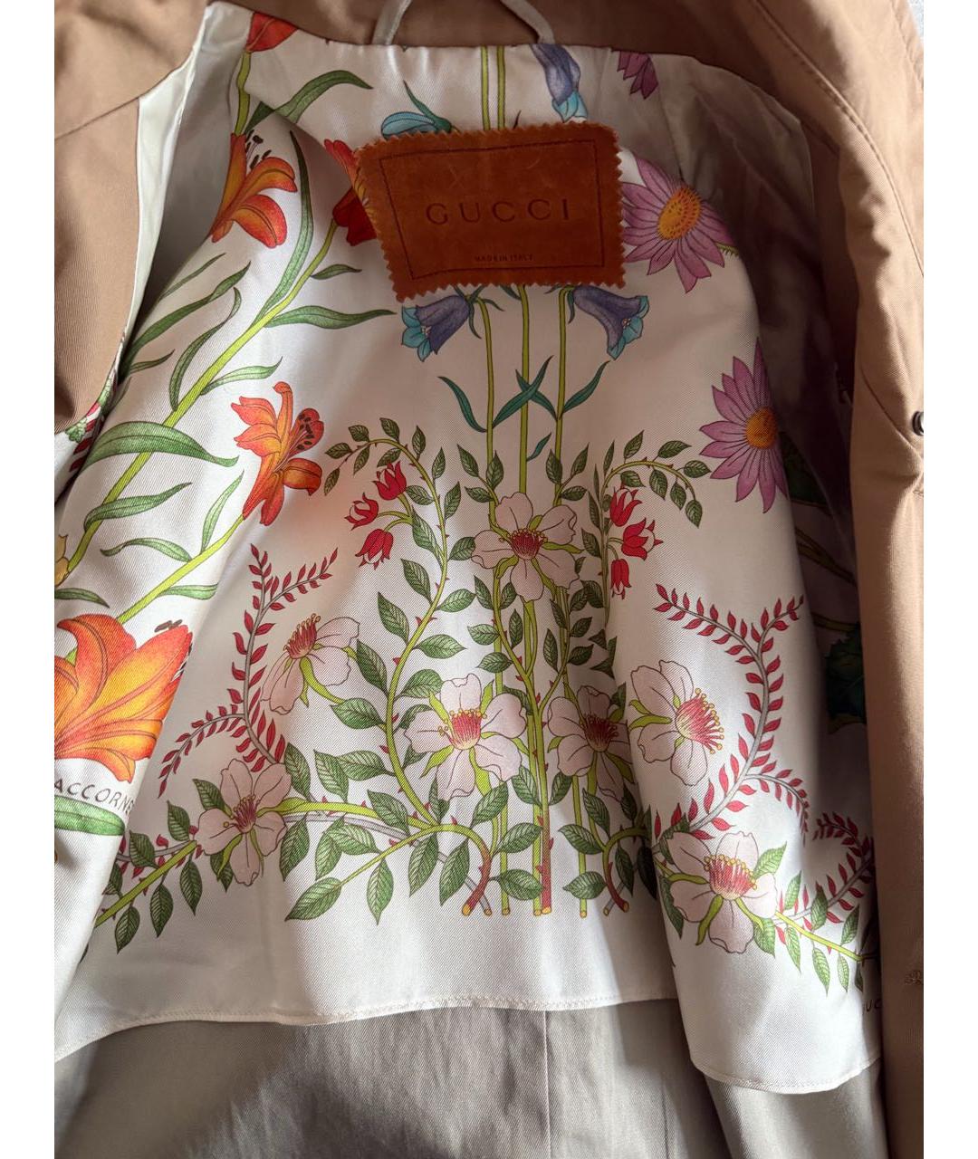 GUCCI Коричневый хлопковый тренч/плащ, фото 3