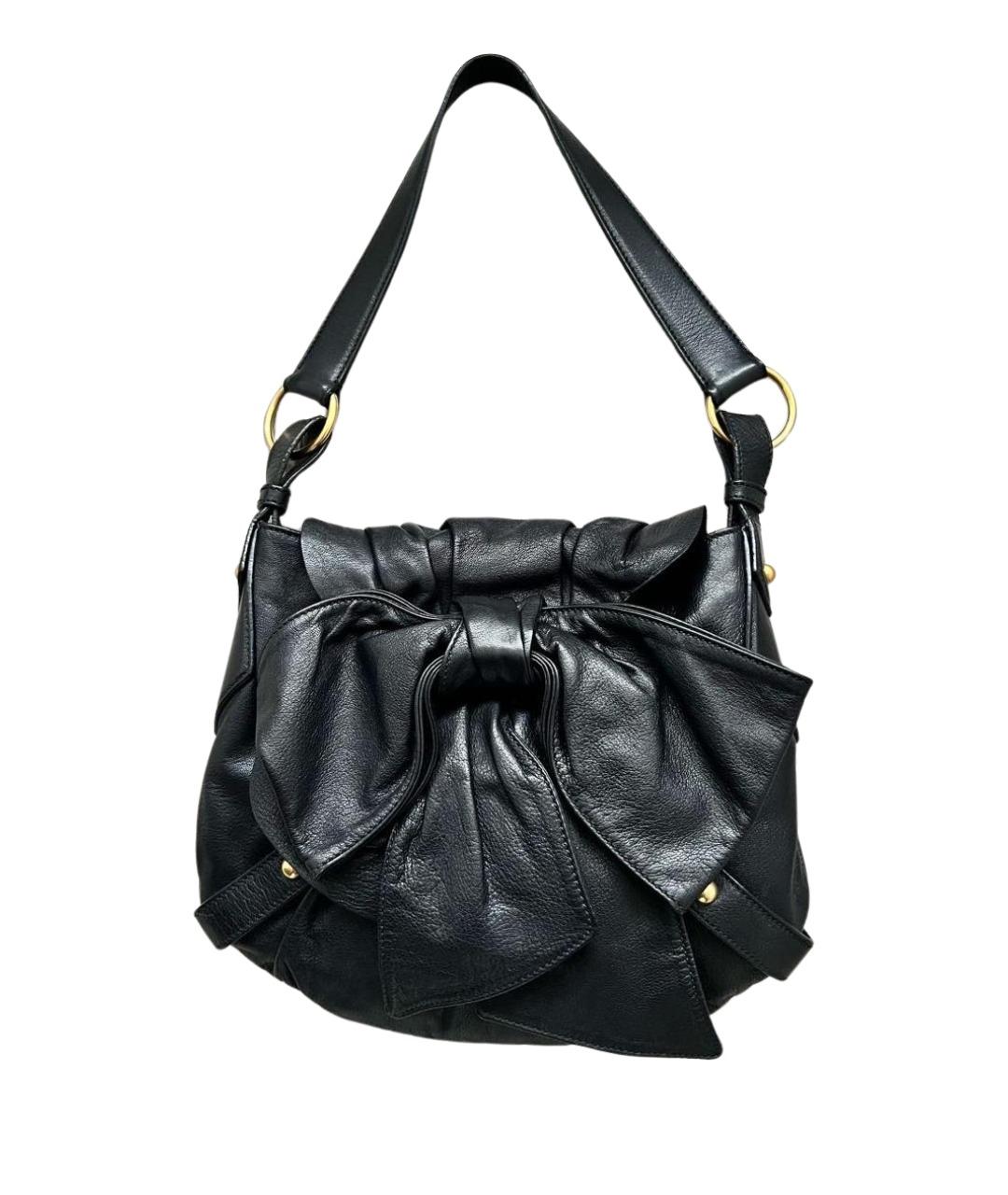 SAINT LAURENT Черная кожаная сумка через плечо, фото 1