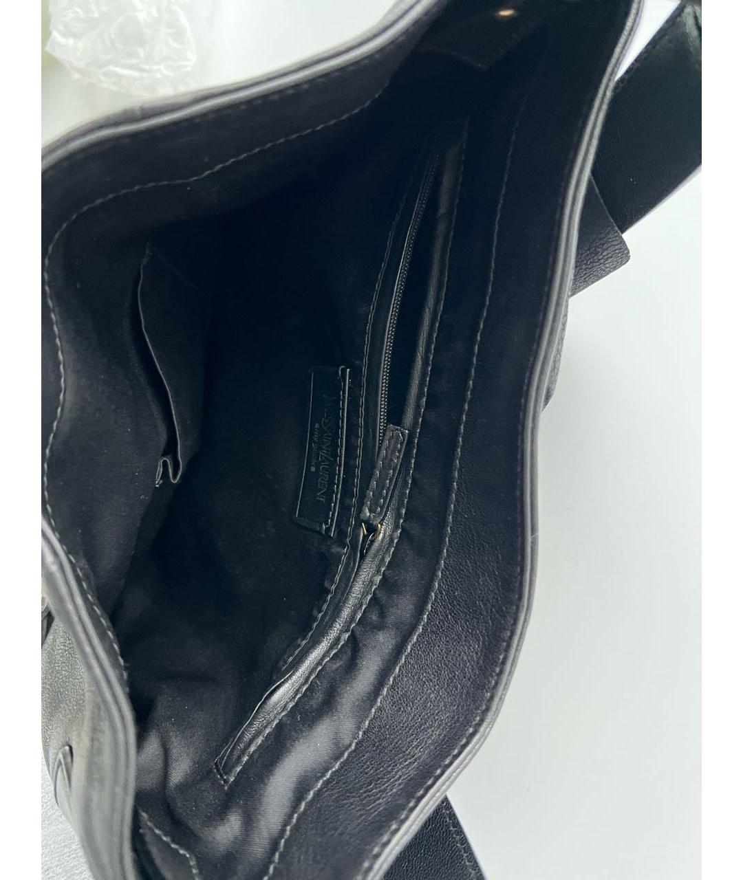 SAINT LAURENT Черная кожаная сумка через плечо, фото 4