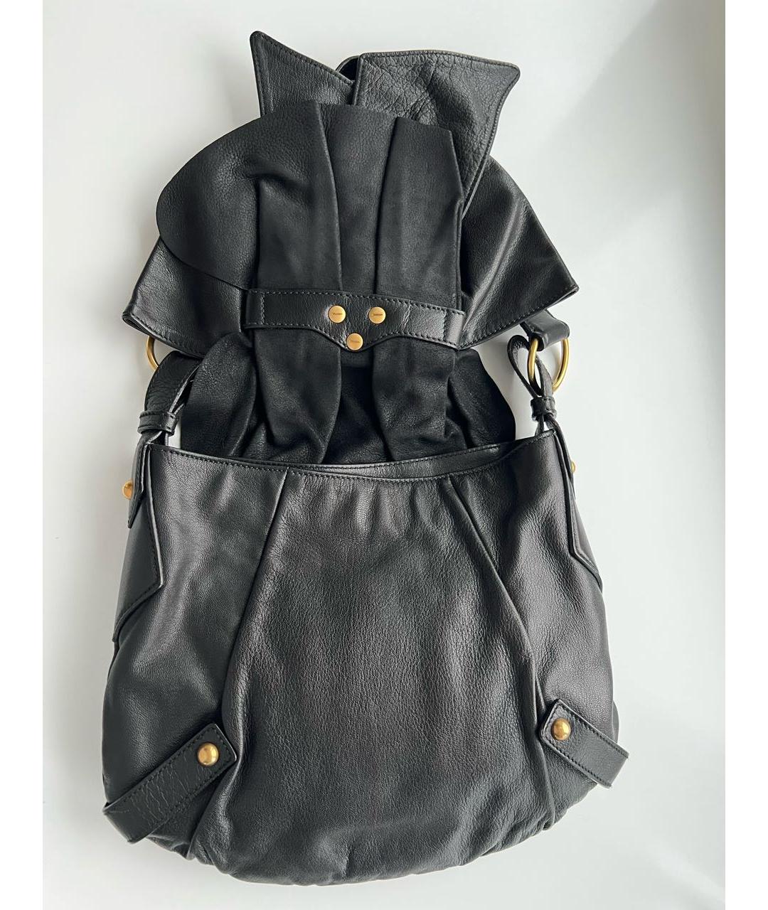 SAINT LAURENT Черная кожаная сумка через плечо, фото 3