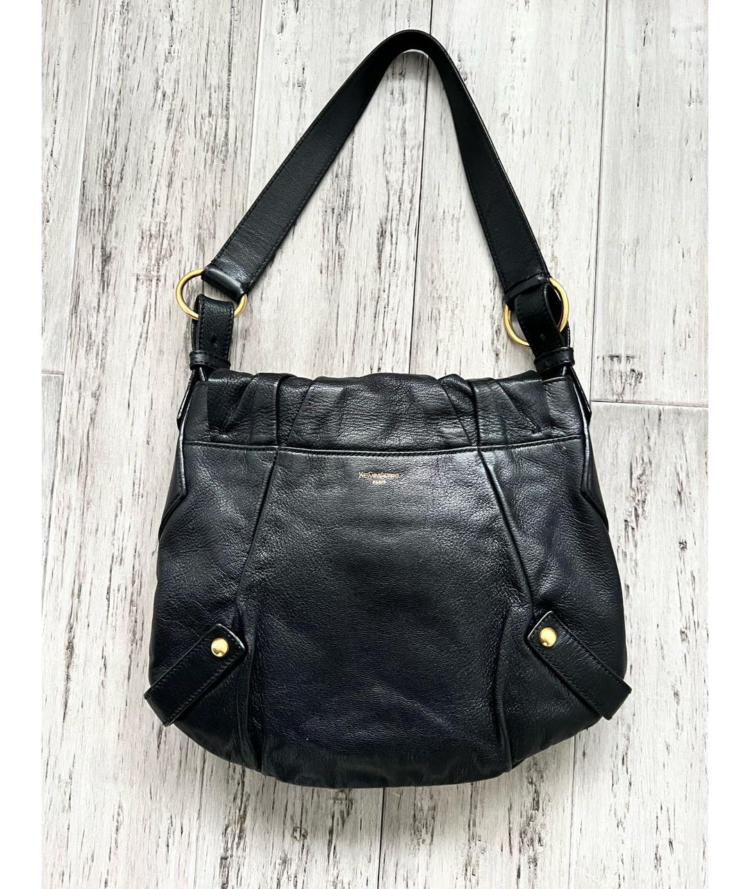 SAINT LAURENT Черная кожаная сумка через плечо, фото 2