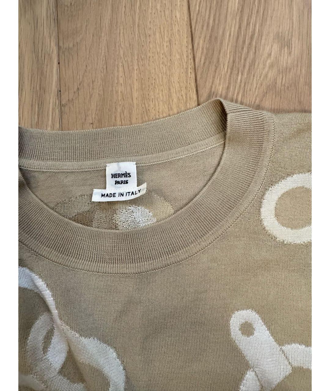 HERMES Бежевый кашемировый джемпер / свитер, фото 3
