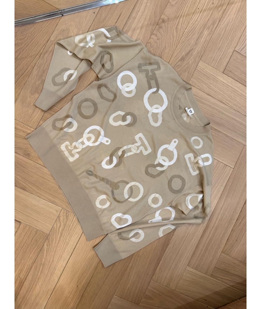 HERMES Бежевый кашемировый джемпер / свитер, фото 6