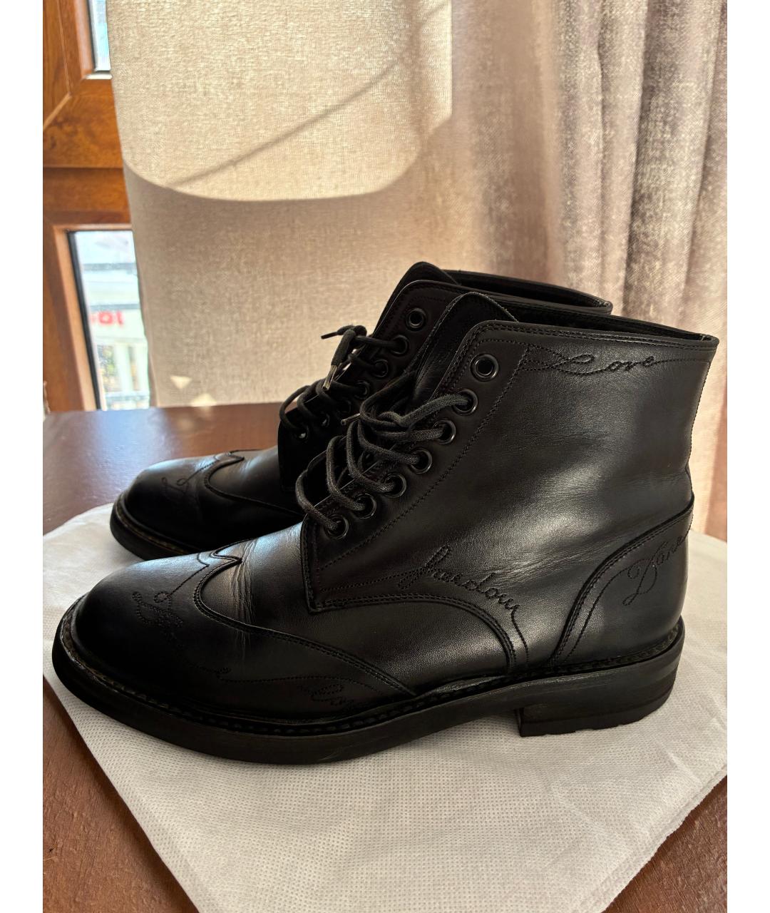 SAINT LAURENT Черные кожаные ботинки, фото 4