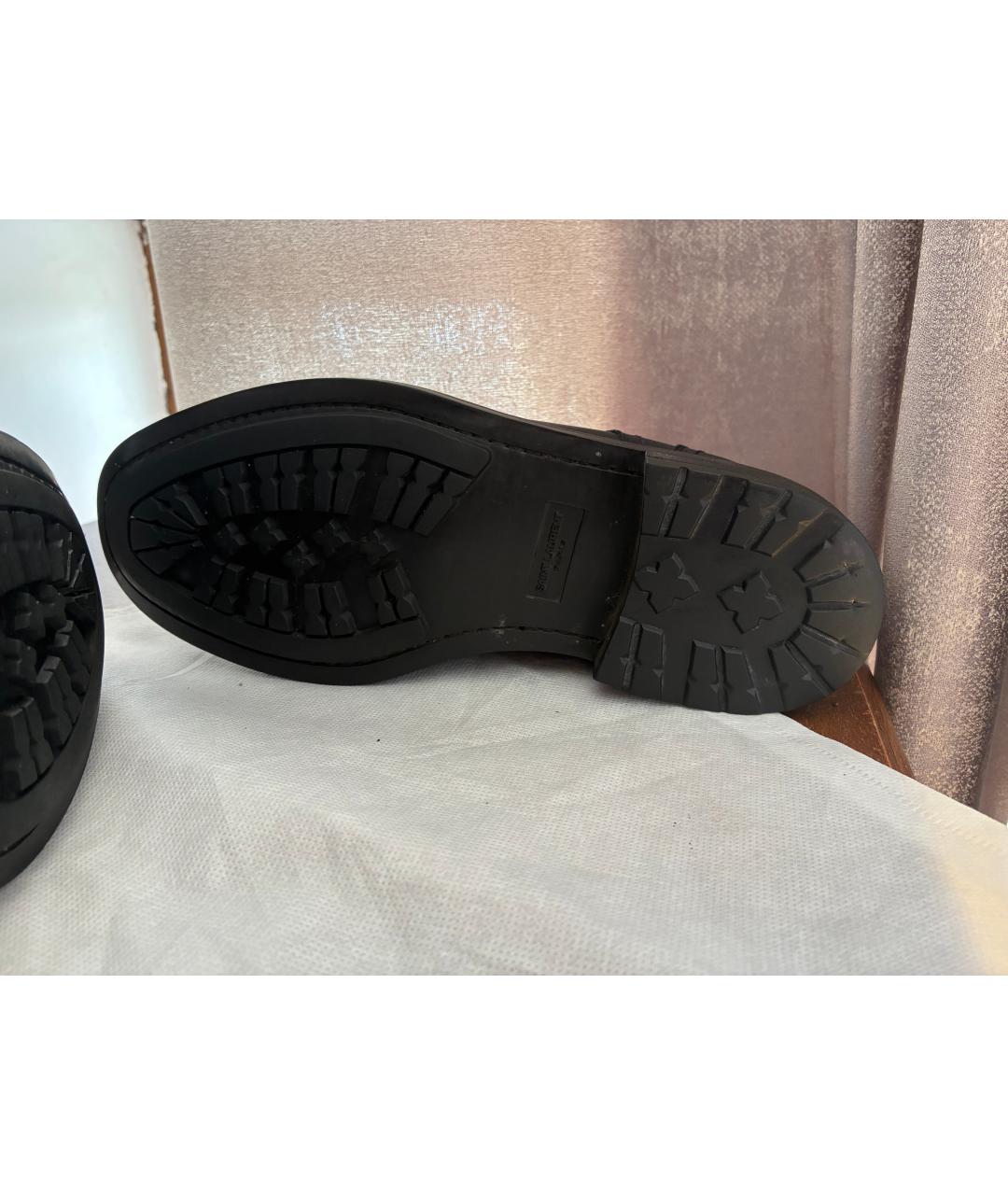 SAINT LAURENT Черные кожаные ботинки, фото 5