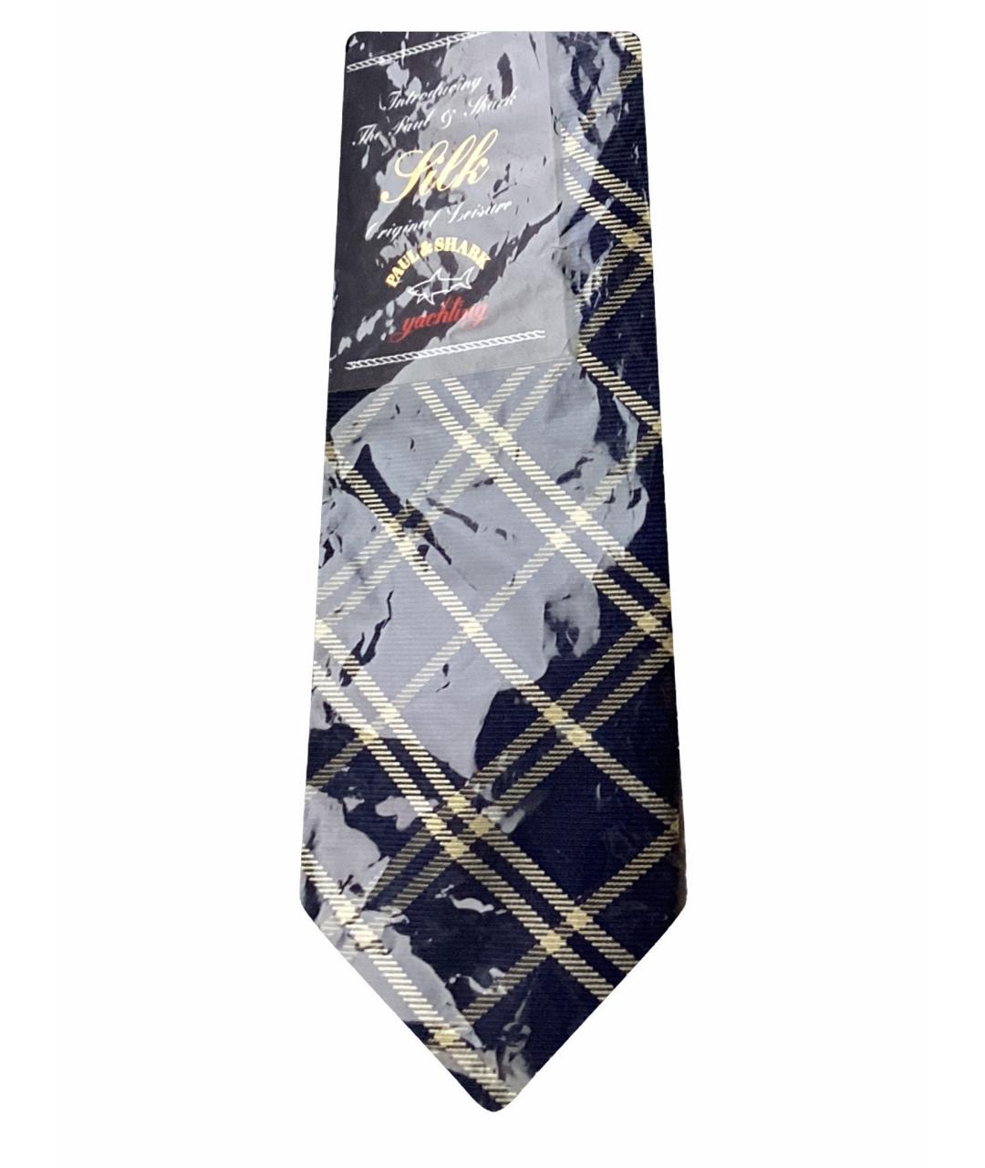 PAUL & SHARK Темно-синий шелковый галстук, фото 1