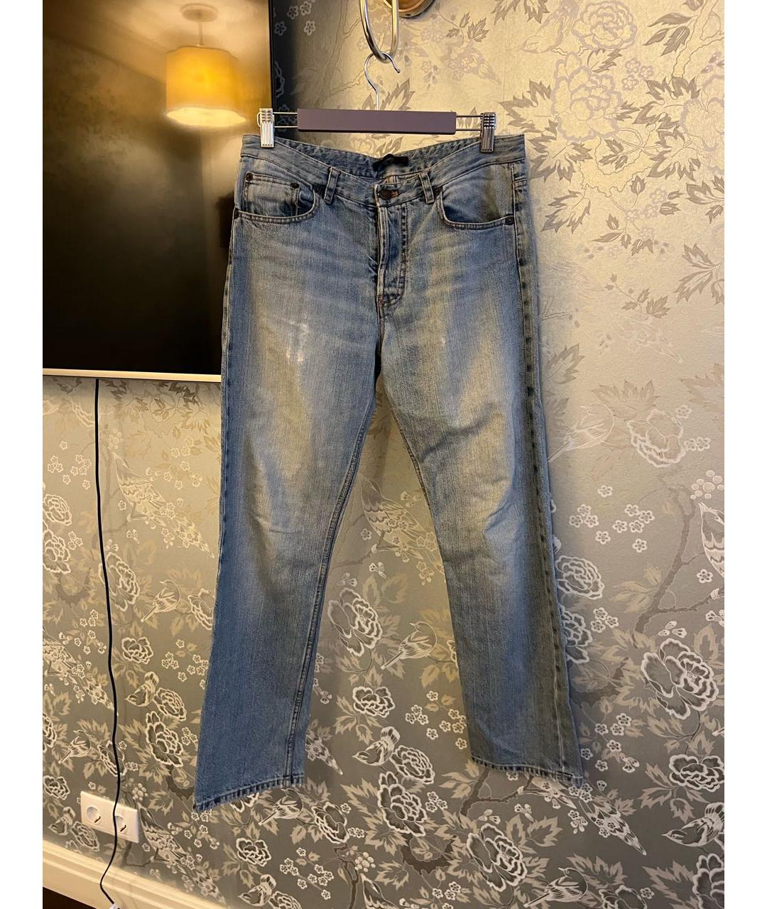 THE ROW Голубые хлопковые прямые джинсы, фото 5