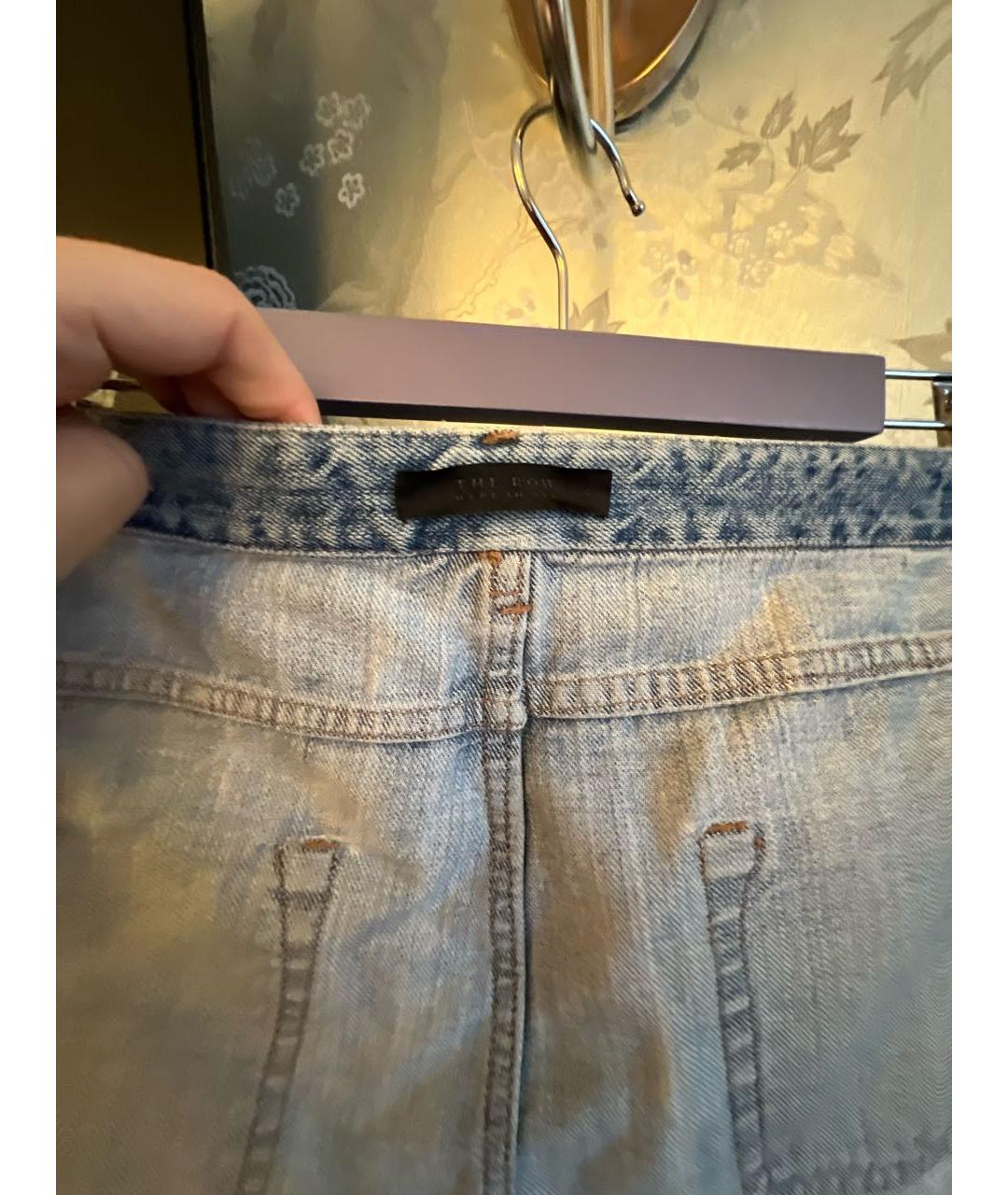 THE ROW Голубые хлопковые прямые джинсы, фото 3