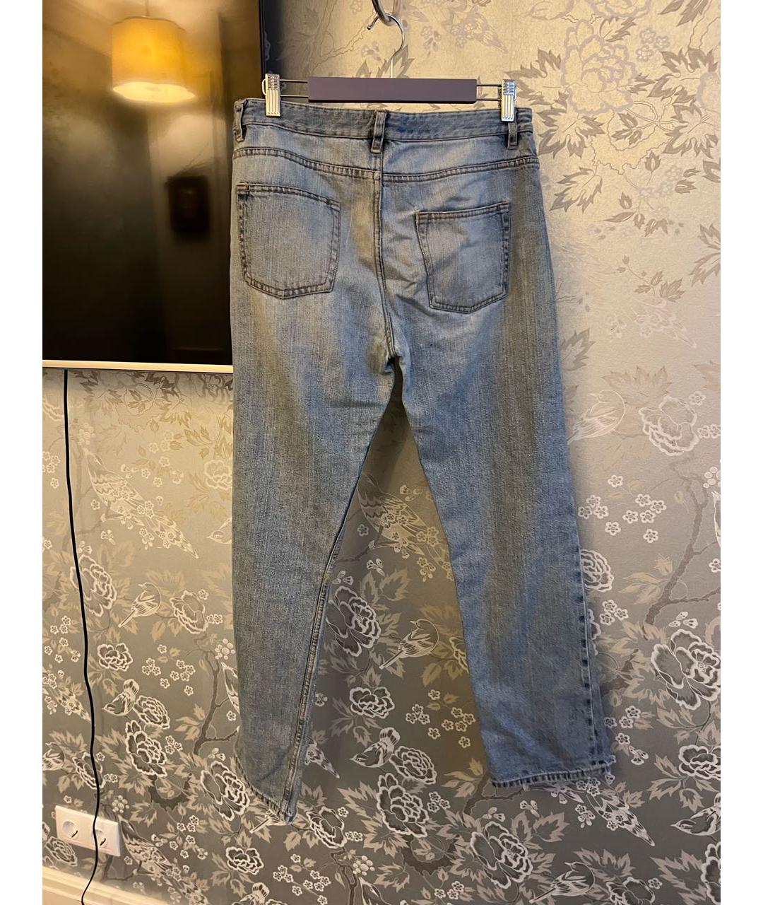 THE ROW Голубые хлопковые прямые джинсы, фото 2