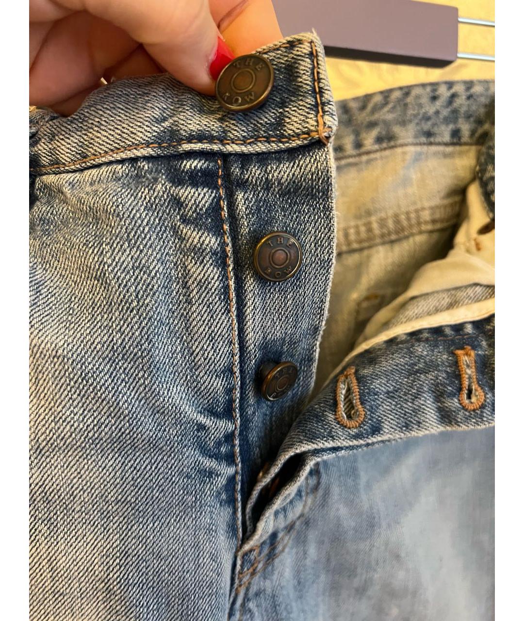 THE ROW Голубые хлопковые прямые джинсы, фото 4