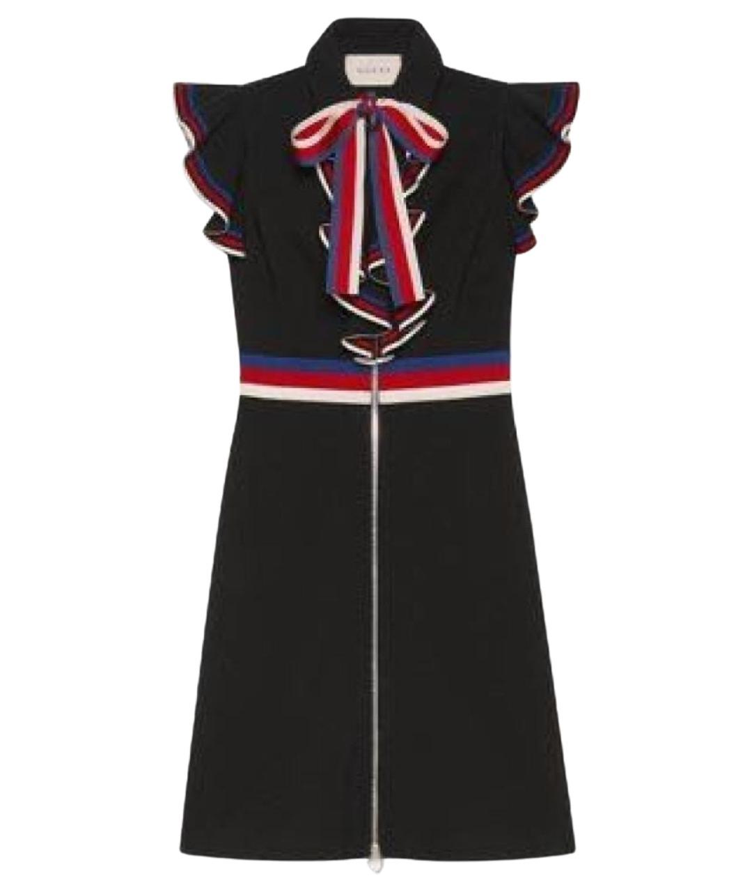 GUCCI Черное вискозное коктейльное платье, фото 1