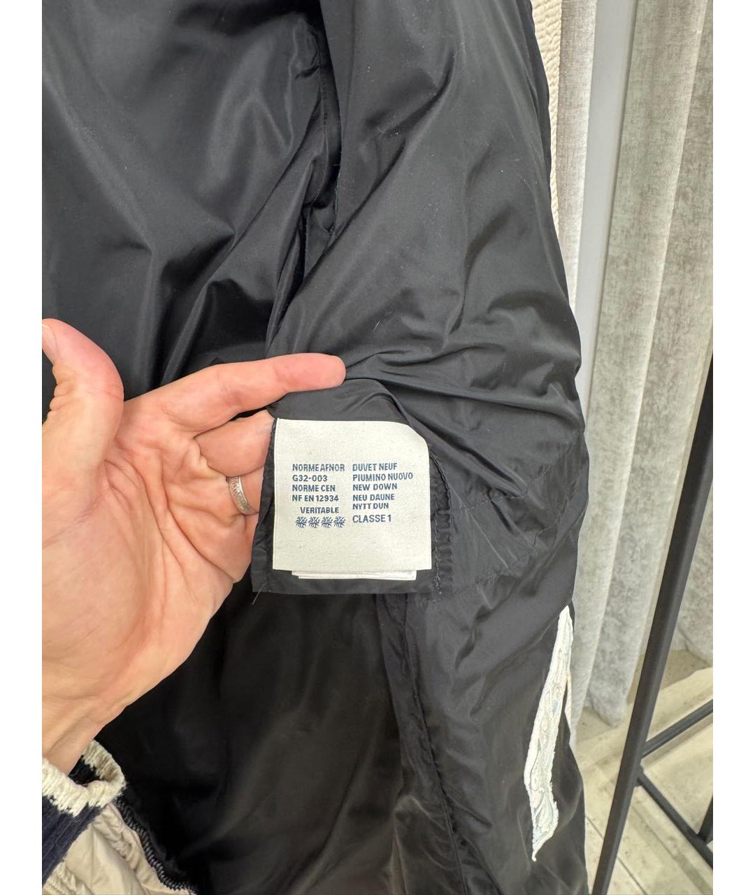 MONCLER Бежевый полиамидовый пуховик, фото 4