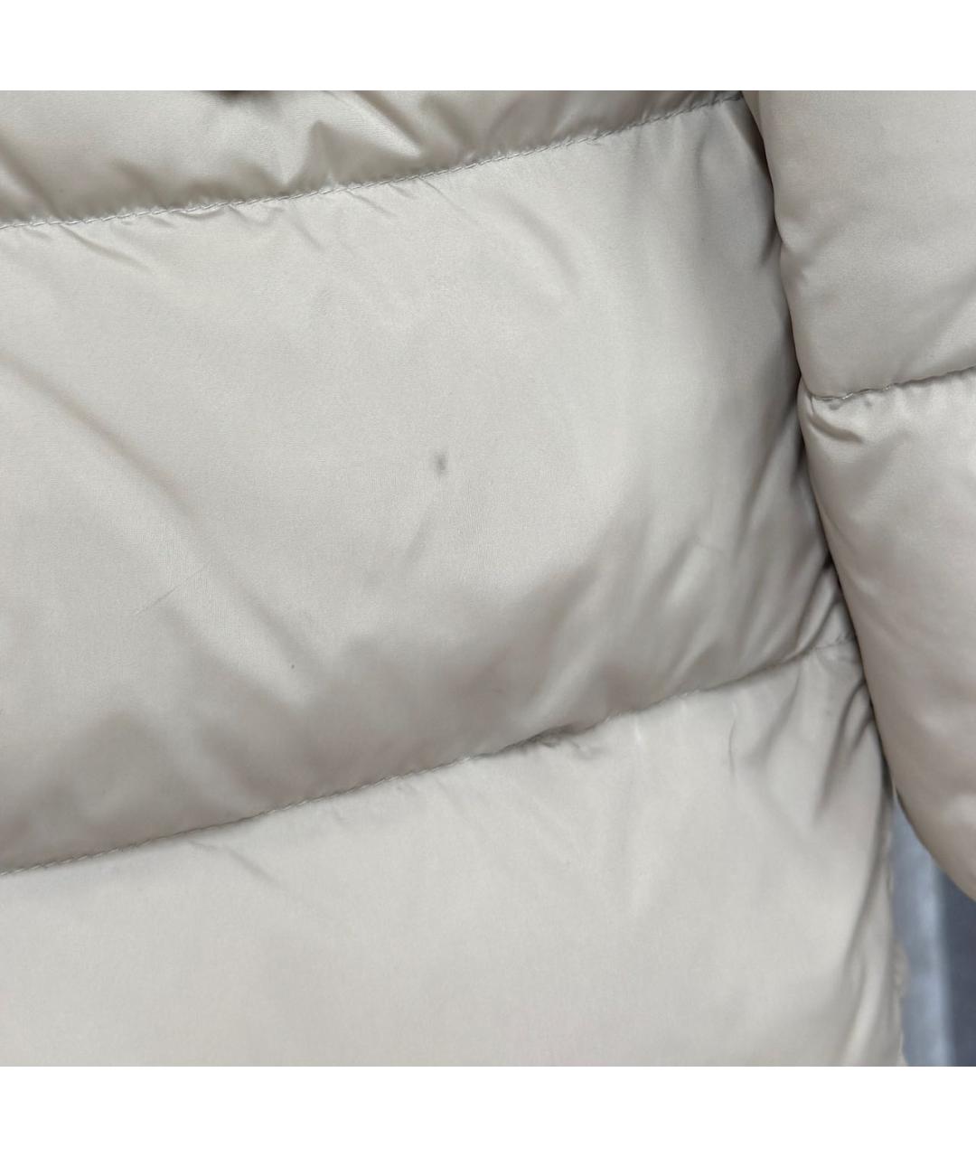 MONCLER Бежевый полиамидовый пуховик, фото 5