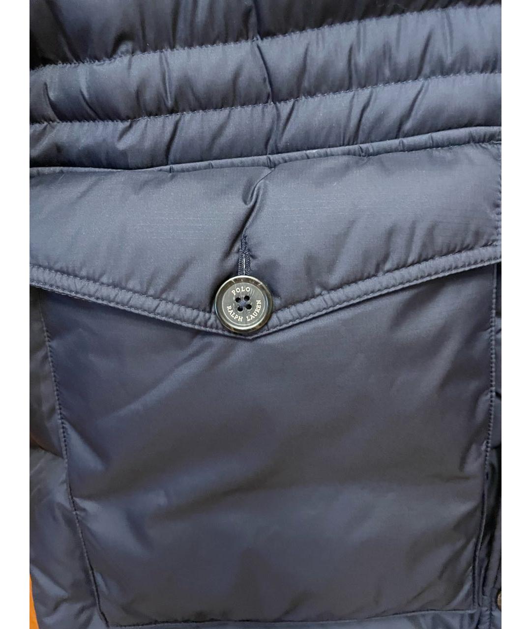 POLO RALPH LAUREN Темно-синий полиэстеровый пуховик, фото 4