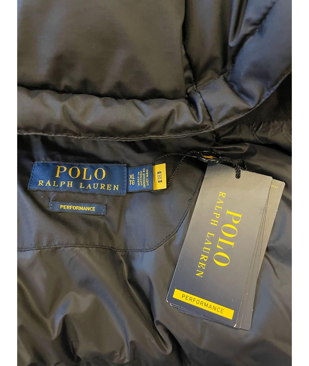 POLO RALPH LAUREN Темно-синий полиэстеровый пуховик, фото 3