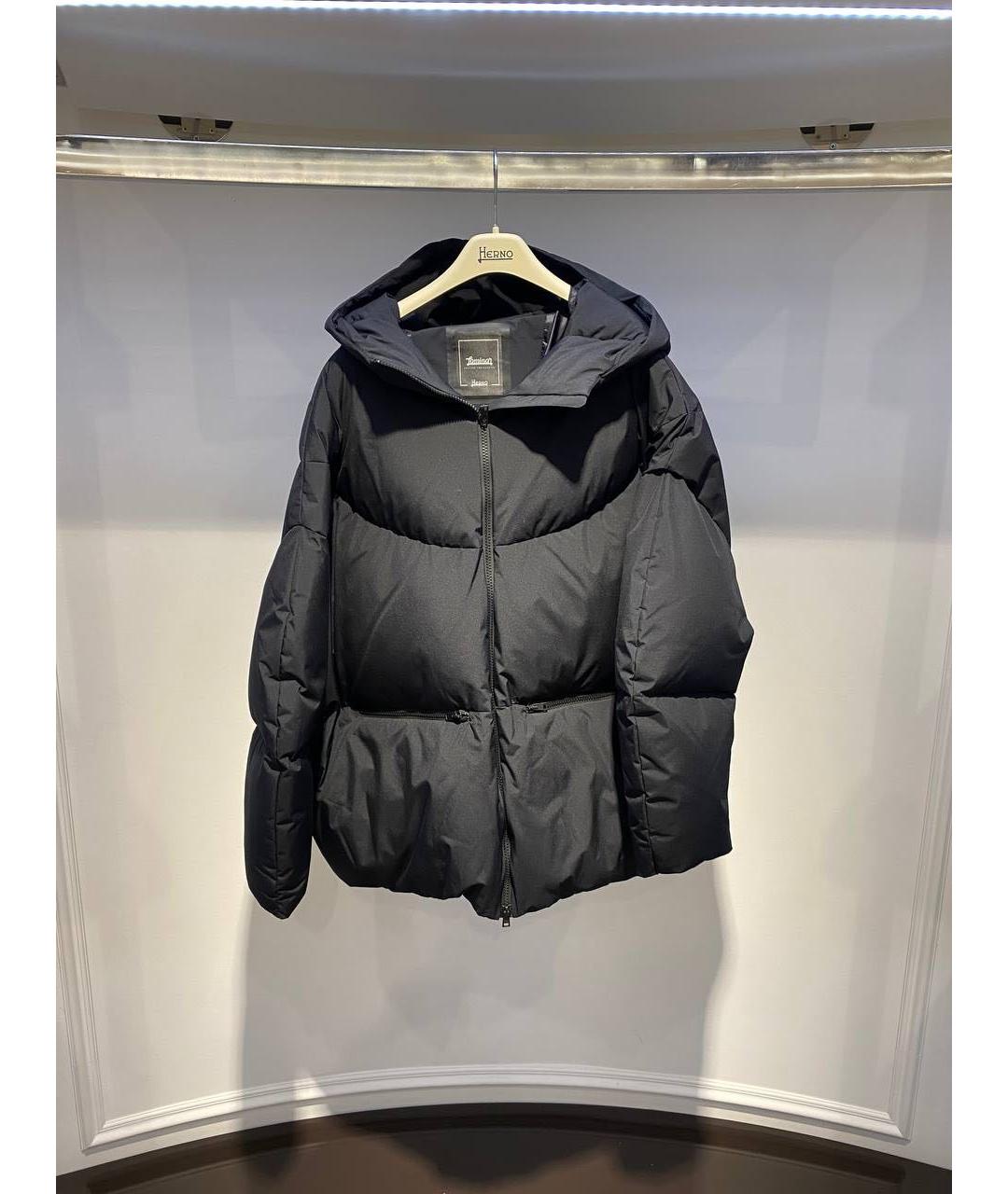 HERNO Черный полиэстеровый пуховик, фото 3