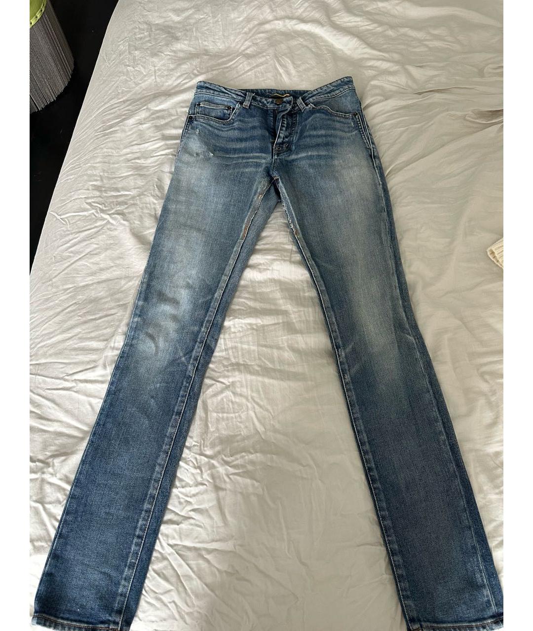 SAINT LAURENT Синие хлопковые джинсы слим, фото 9