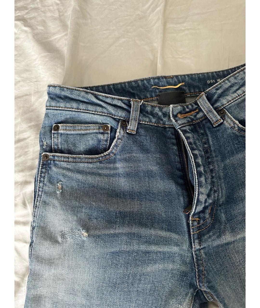 SAINT LAURENT Синие хлопковые джинсы слим, фото 5