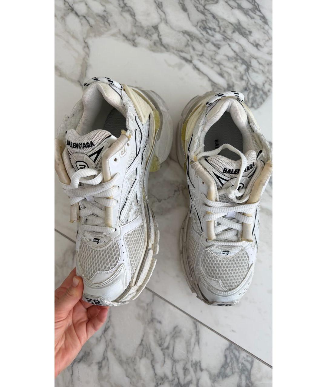 BALENCIAGA Белые текстильные кроссовки, фото 3