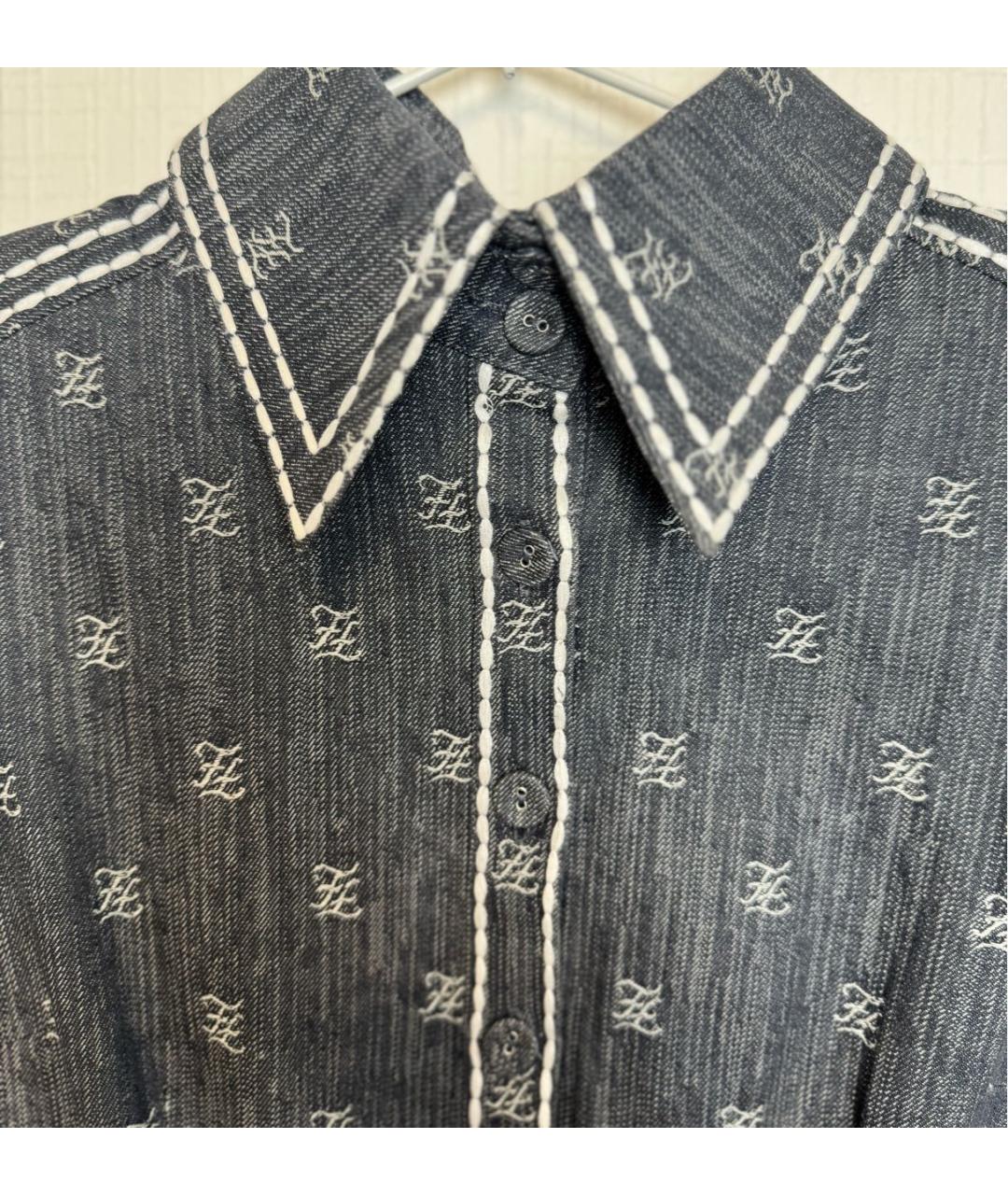 FENDI Темно-синее хлопковое повседневное платье, фото 4