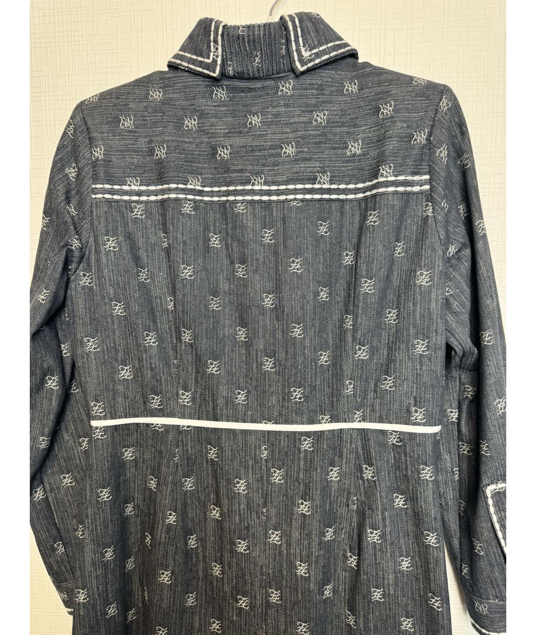 FENDI Темно-синее хлопковое повседневное платье, фото 6