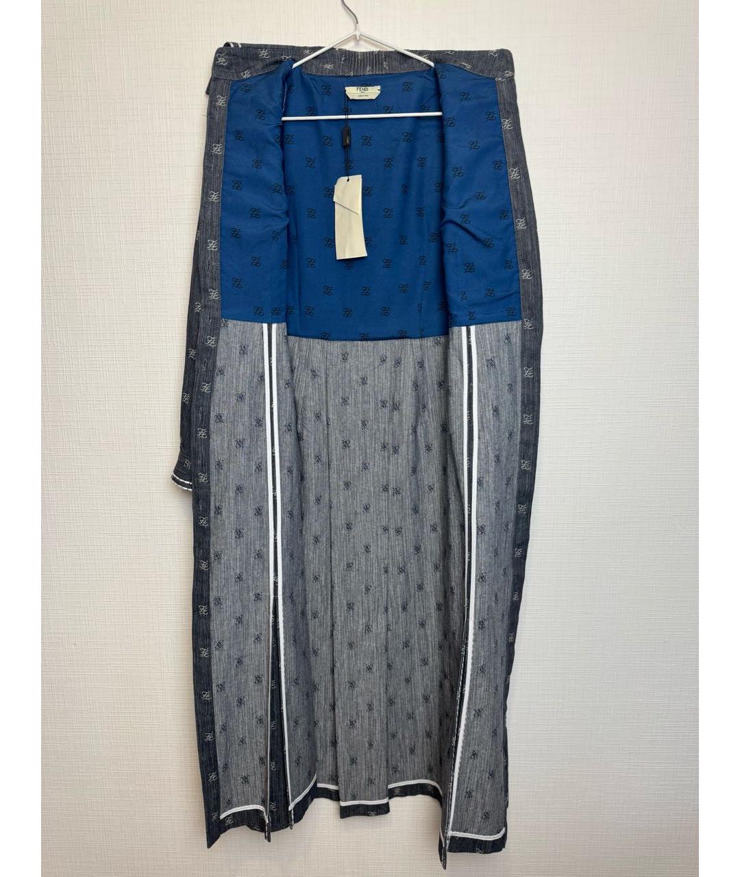 FENDI Темно-синее хлопковое повседневное платье, фото 3