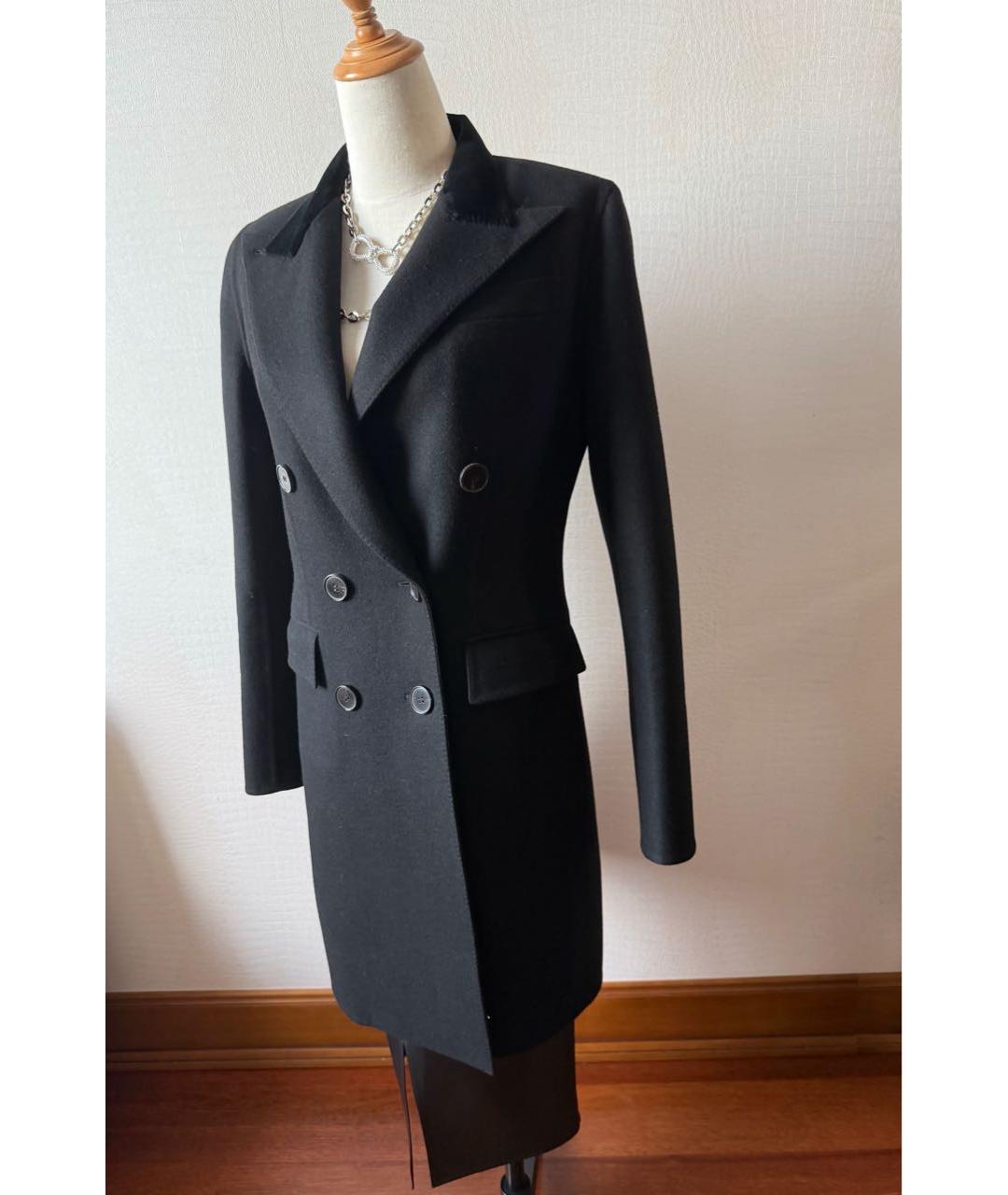 HERMES Черное шерстяное пальто, фото 6