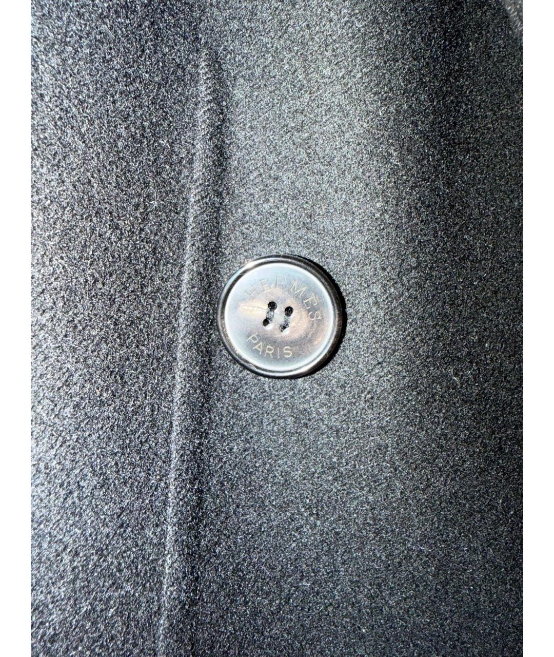 HERMES Черное шерстяное пальто, фото 5