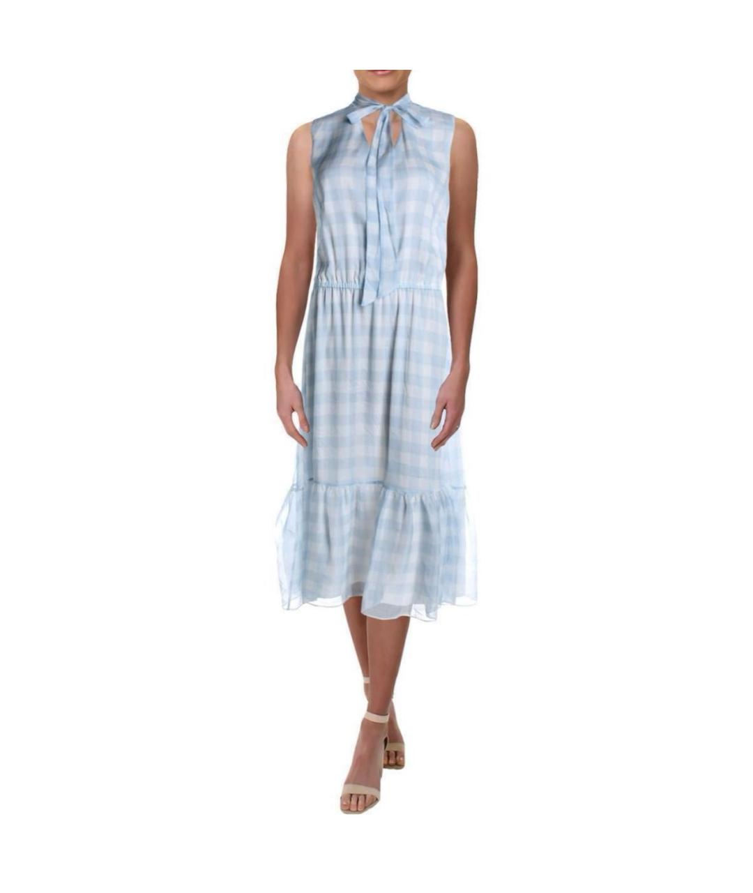 RALPH LAUREN Голубое полиэстеровое повседневное платье, фото 6