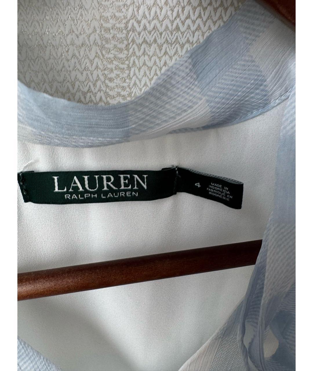 RALPH LAUREN Голубое полиэстеровое повседневное платье, фото 3