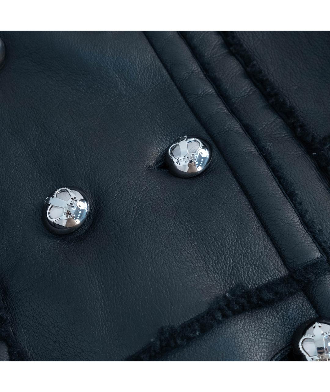 IRFE Черная кожаная дубленка, фото 4