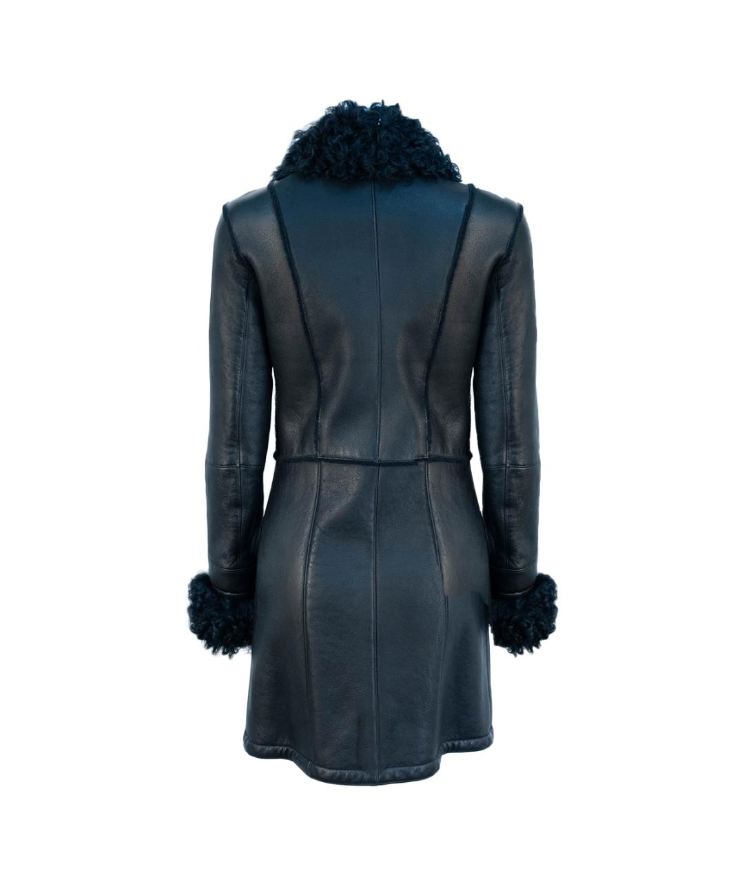 IRFE Черная кожаная дубленка, фото 2