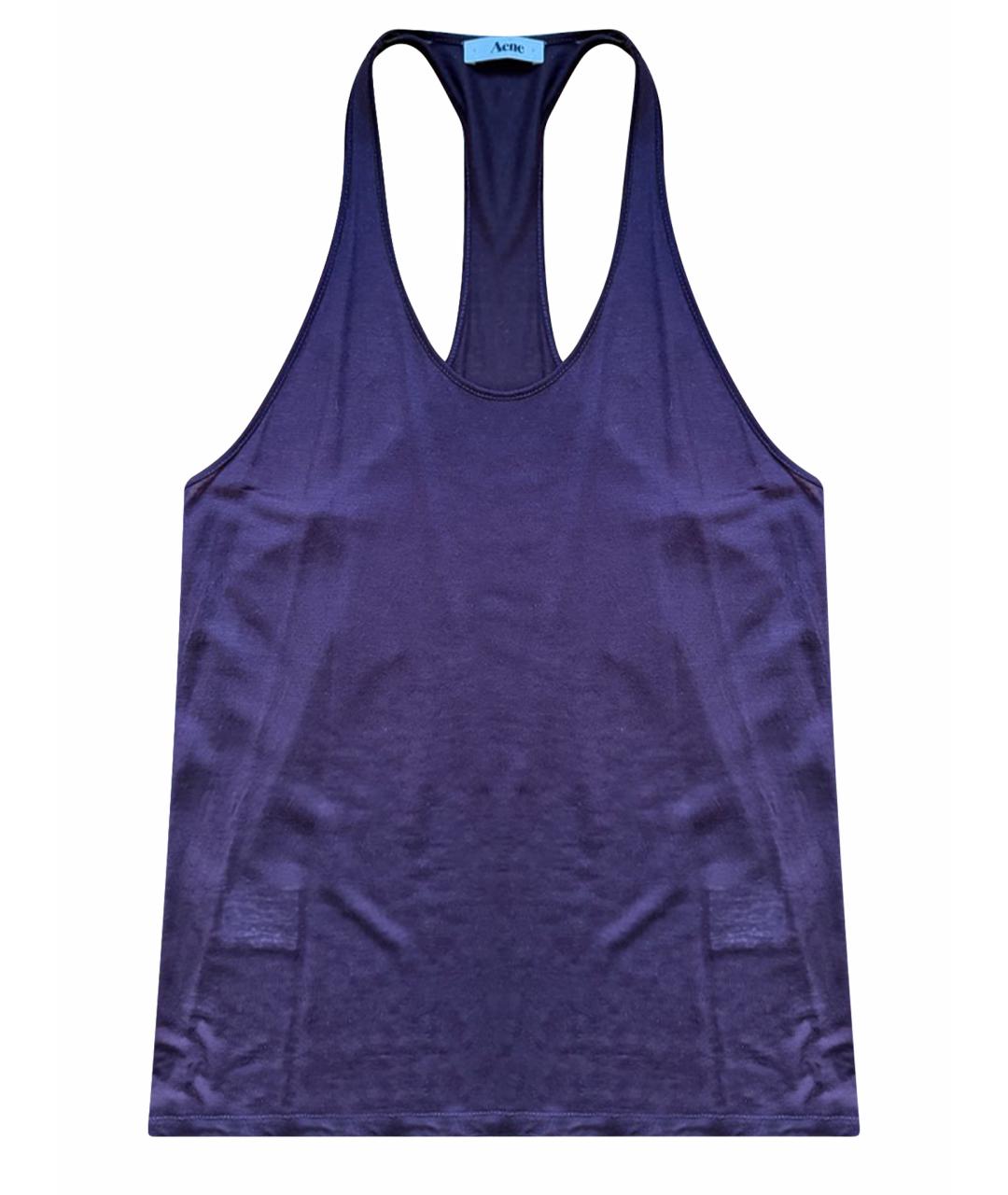 ACNE STUDIOS Фиолетовая хлопковая майка, фото 6