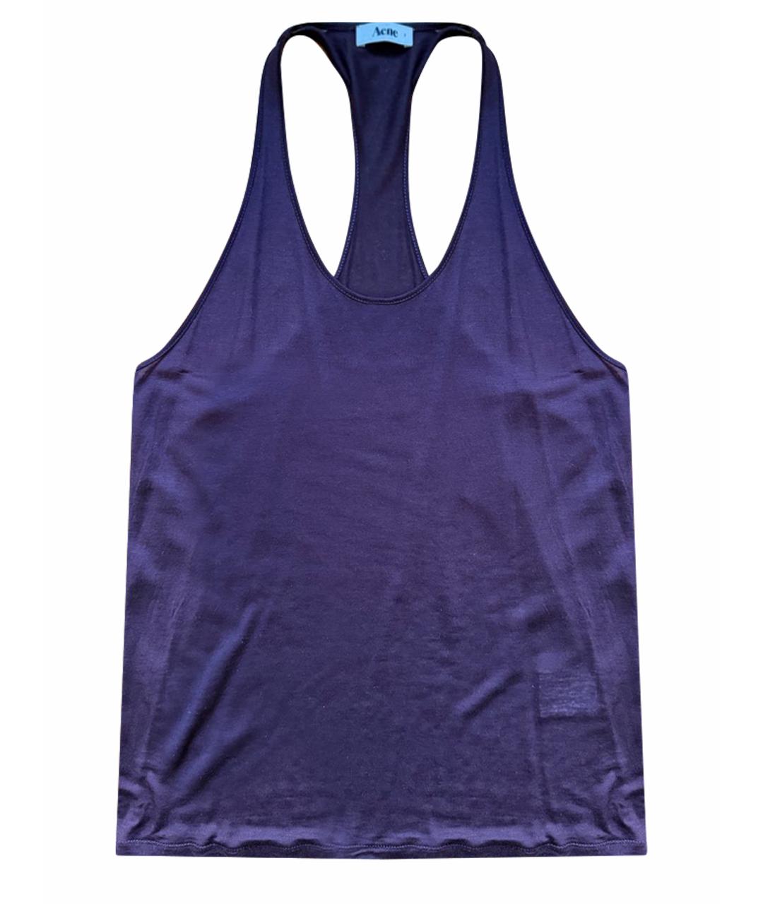 ACNE STUDIOS Фиолетовая хлопковая майка, фото 1