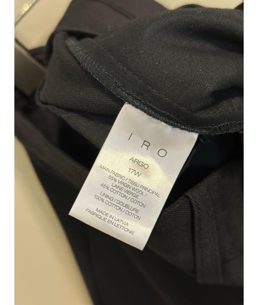 IRO Черные шерстяные классические брюки, фото 4