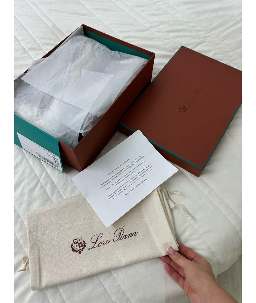 LORO PIANA Черные замшевые низкие кроссовки / кеды, фото 7