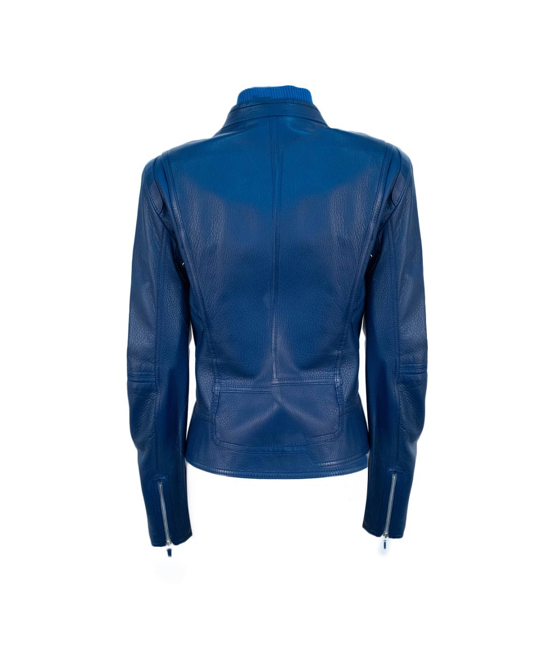 GUCCI Синяя кожаная куртка, фото 2