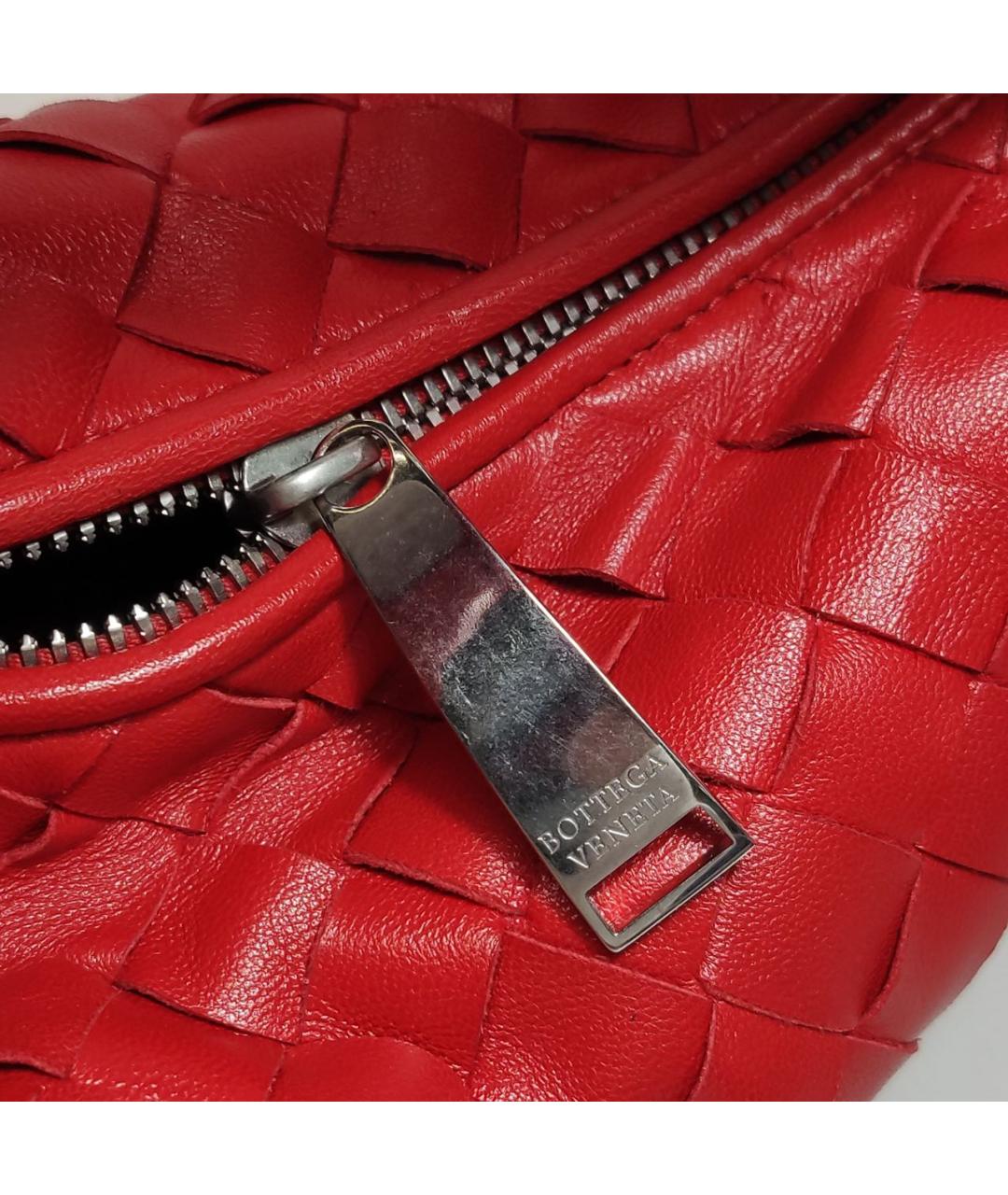 BOTTEGA VENETA Красная кожаная сумка с короткими ручками, фото 8
