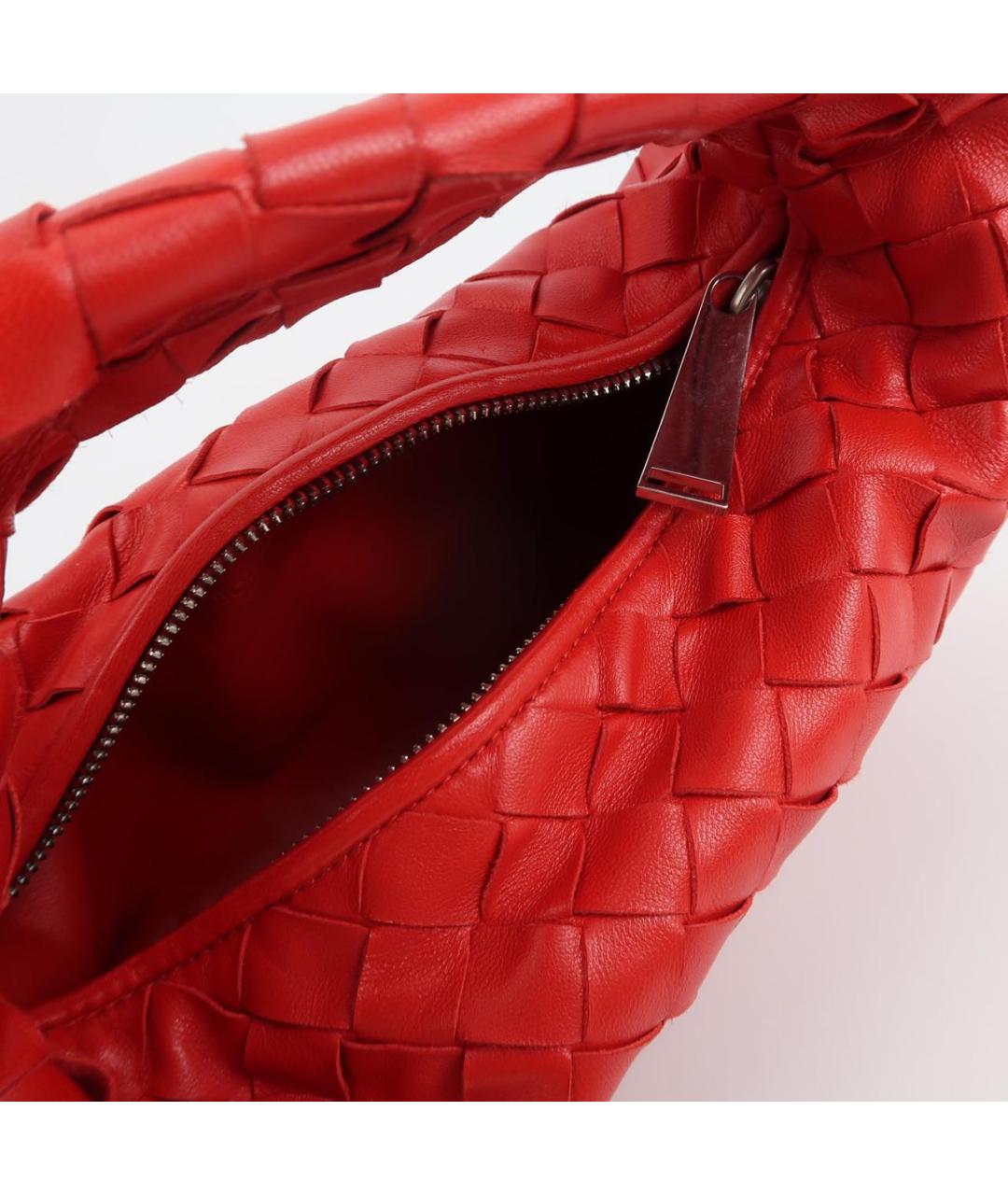 BOTTEGA VENETA Красная кожаная сумка с короткими ручками, фото 6