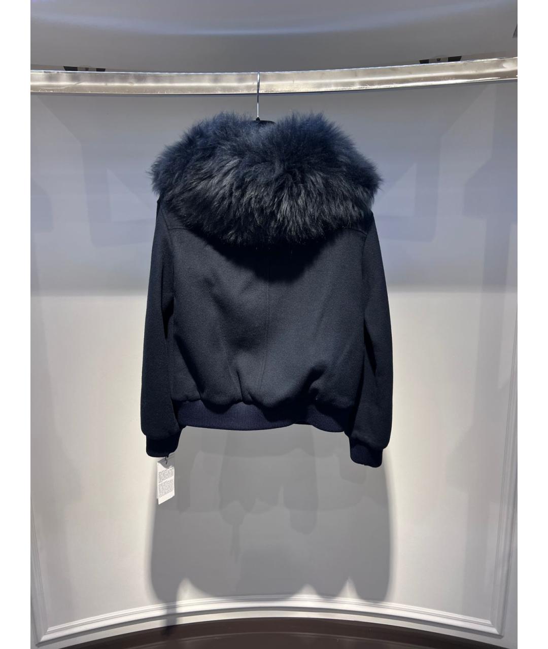 YVES SALOMON Темно-синяя шерстяная куртка, фото 3